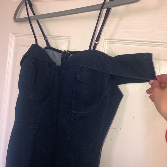 Lac Bleu Off the Shoulder Denim Minidress - Picture 8 of 11
